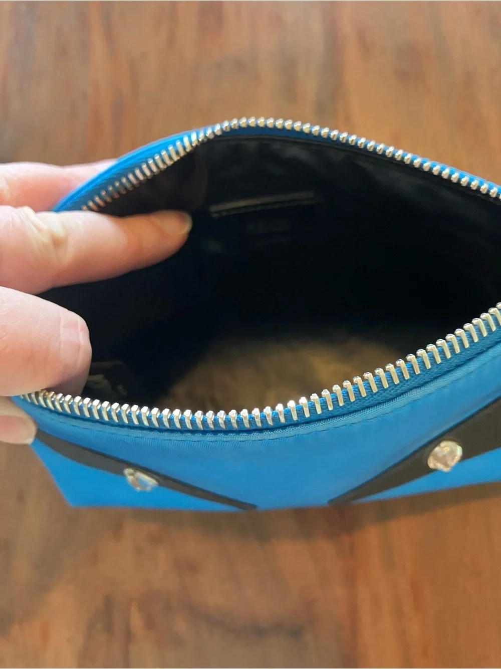 Fendi Bright Blue Eye-Appliqué Zip Cosmetic Pouch